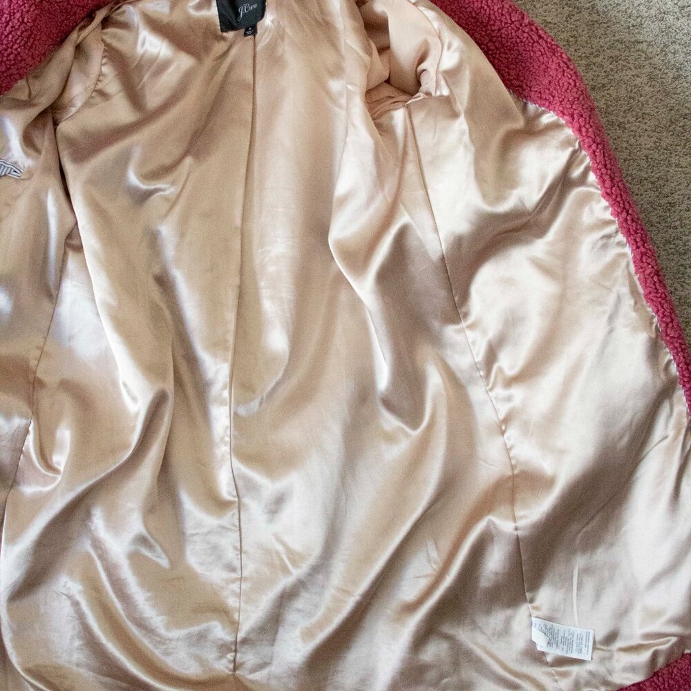 J. Crew's Plush Teddy Sherpa in Pink - Picture 5 of 15